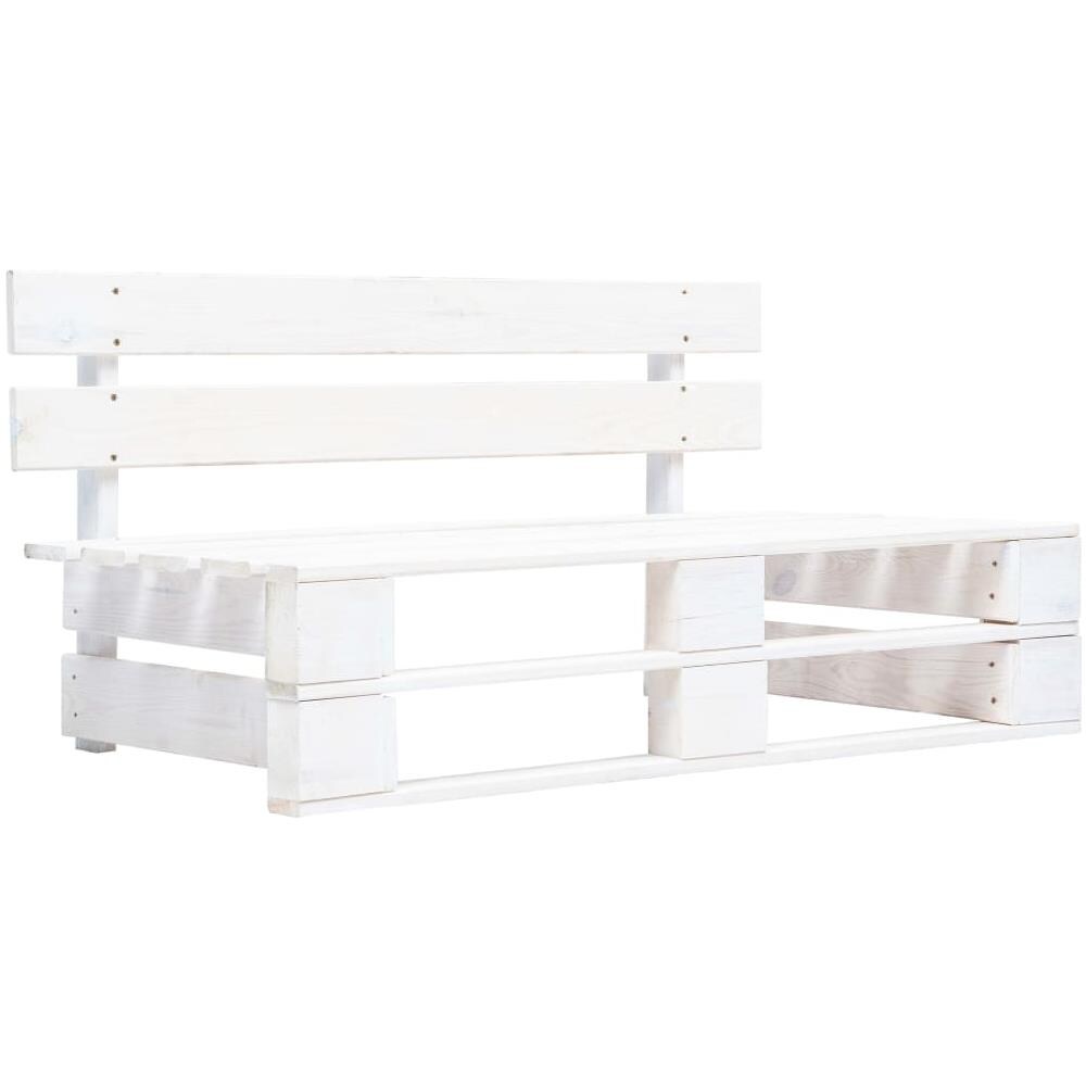 Divano Centrale Giardino su Pallet Bianco Legno Pino Impregnato - Foto 2
