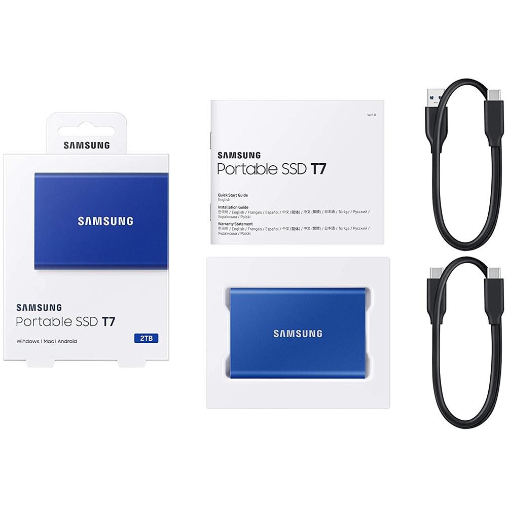 SSD Portatile 2 TB Serie T7 Interfaccia USB 3.1 Colore Blu - Foto 5