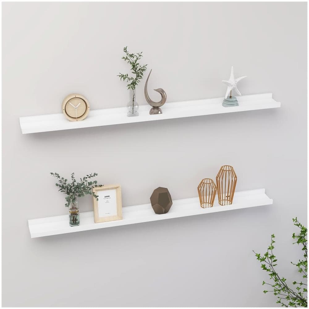 Set Di 3 Mensole Bianche Da Parete - 15x40x1,5 Cm | Multiuso Per Camera, Cucina, Bagno - Foto 6