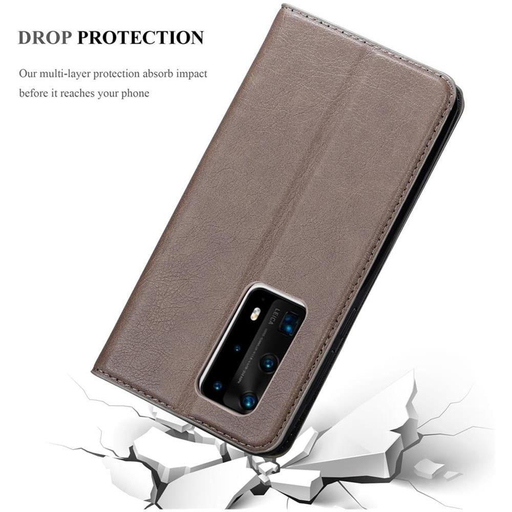 Custodia Compatibile Con Honor P40 Pro + In Bruno Caffè - Coperchio Protettiva Con Chiusura Magnetica, Funzione Stand E Tasca Per Le Carte - Foto 8