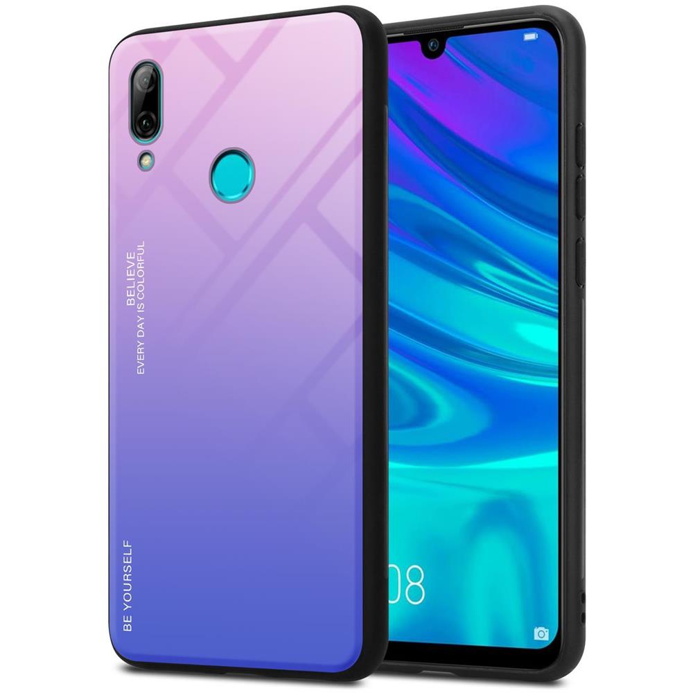 Custodia Compatibile Con Huawei P Smart 2019 In Rosa - Blu - Coperchio Protettivo Bicolore In Vetro Temperato E Silicone Tpu - Foto 1