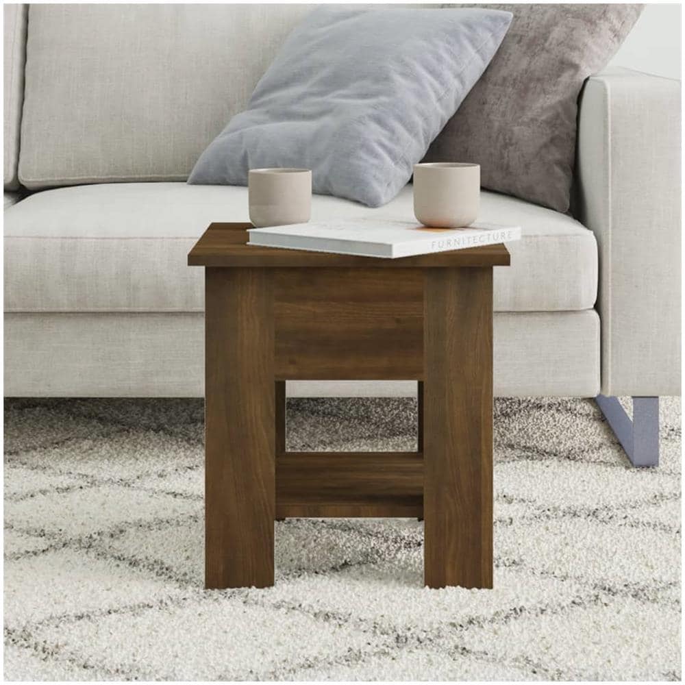 Tavolino Da Salotto Marrone Rovere 40x40x42cm Legno Multistrato - Foto 3