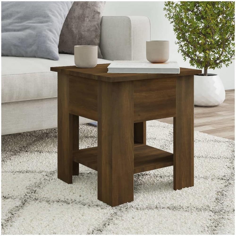 Tavolino Da Salotto Marrone Rovere 40x40x42cm Legno Multistrato - Foto 1