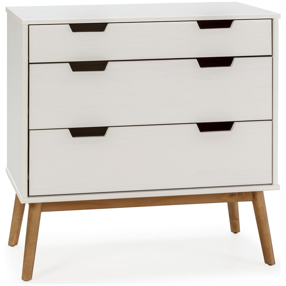 Cassettiera Baku 3 Cassetti Colore Bianco, 80 Cm Larghezza - Foto 1