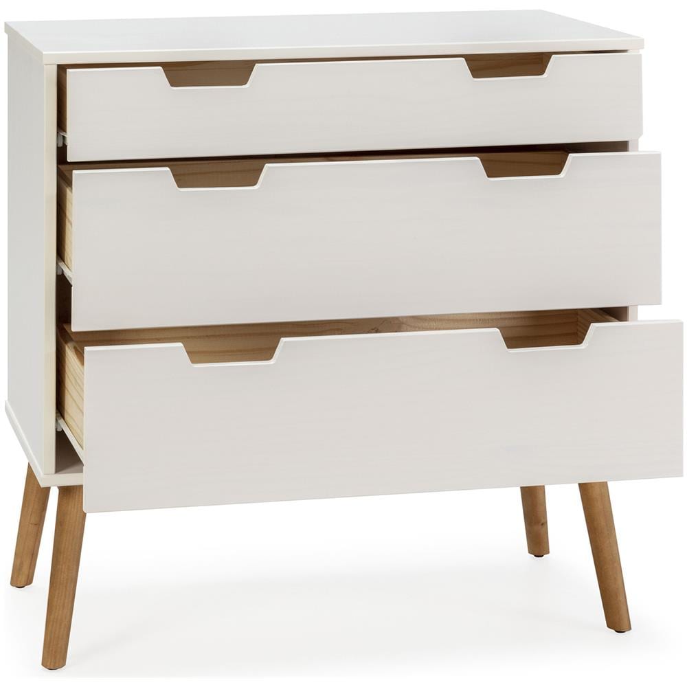 Cassettiera Baku 3 Cassetti Colore Bianco, 80 Cm Larghezza - Foto 2