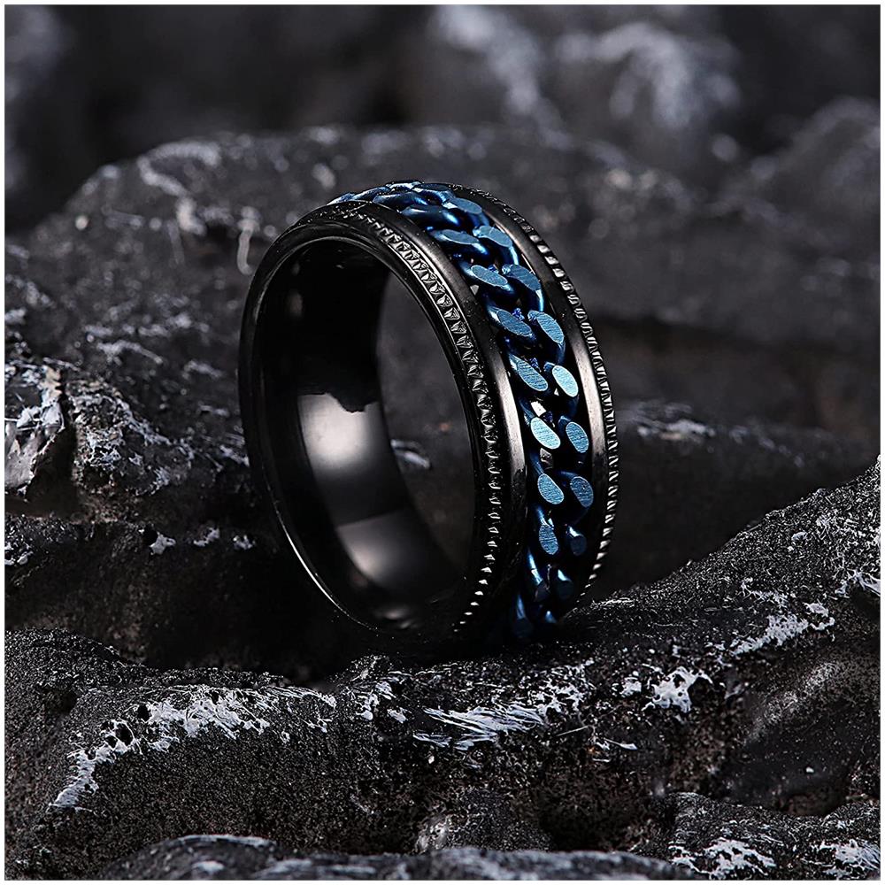 Anello Antistress Con Funzione Apribottiglie Nero/blu 24 Mm - Foto 2