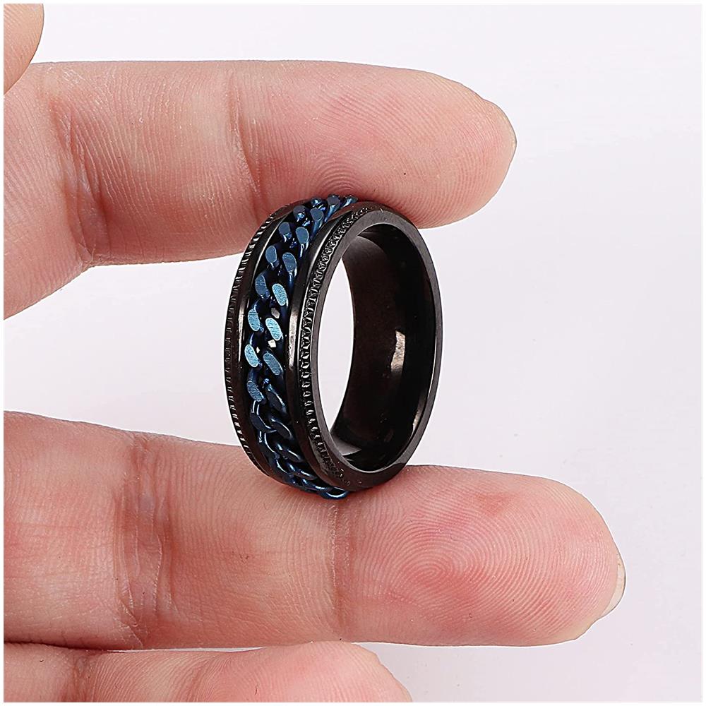 Anello Antistress Con Funzione Apribottiglie Nero/blu 24 Mm - Foto 6