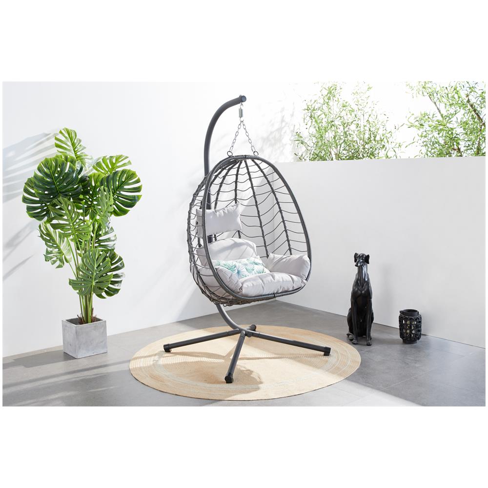 Sedia Sospesa In Resina Grigio Lima - Foto 7