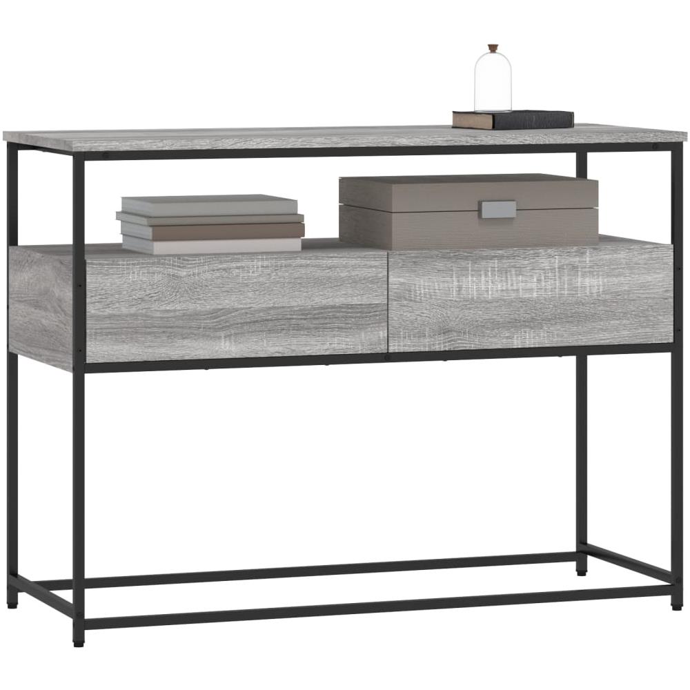 Tavolino Consolle Grigio Sonoma 100x40x75cm Legno Multistrato - Foto 3