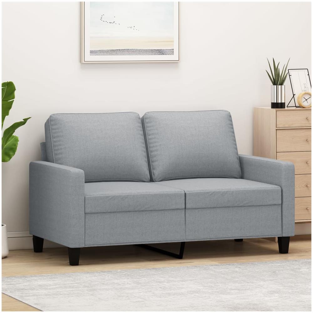 Divano A 2 Posti Grigio Chiaro 120 Cm In Tessuto - Foto 1