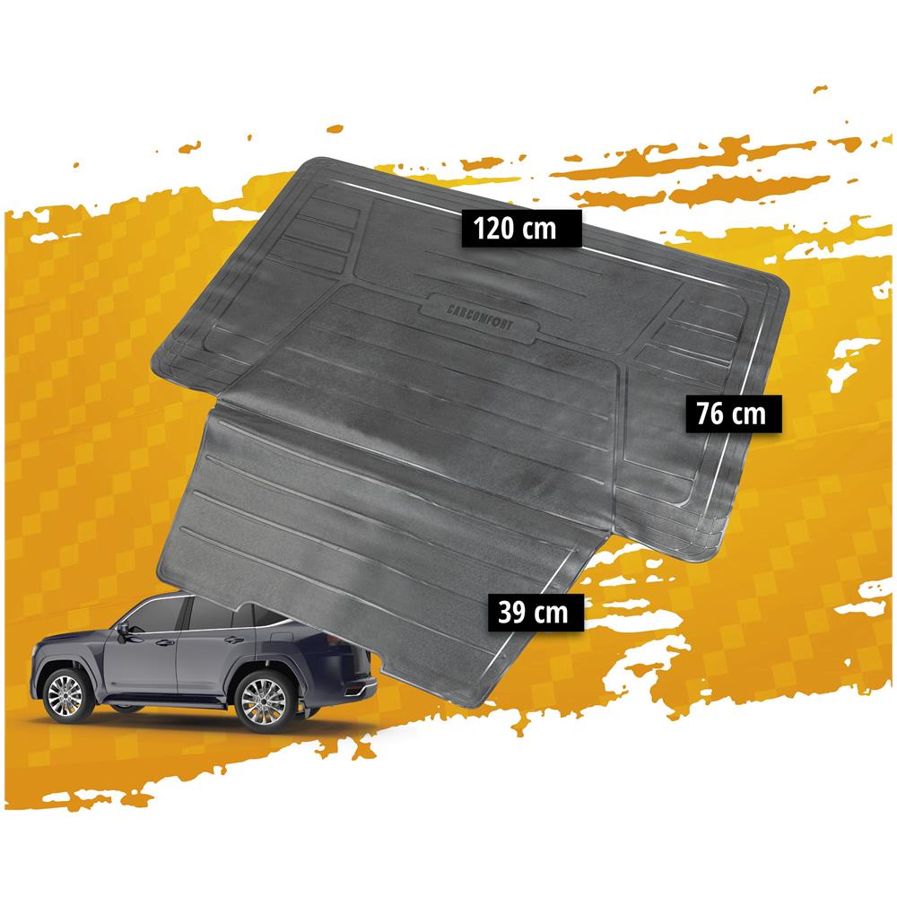 Tappetino Per Bagagliaio Bootguard Con Protezione Della Soglia Di Carico, Vassoio Del Bagagliaio Tagliabile A Misura Con Protezione Del Paraurti 120x76+39cm - Foto 6