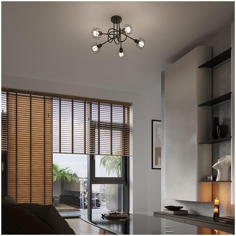 Lampada Da Soffitto Beluci 2 Nero Sl. 1115 - Moderno Lampade Da Soffitto Nero 19x27x17 Cm - Foto 1