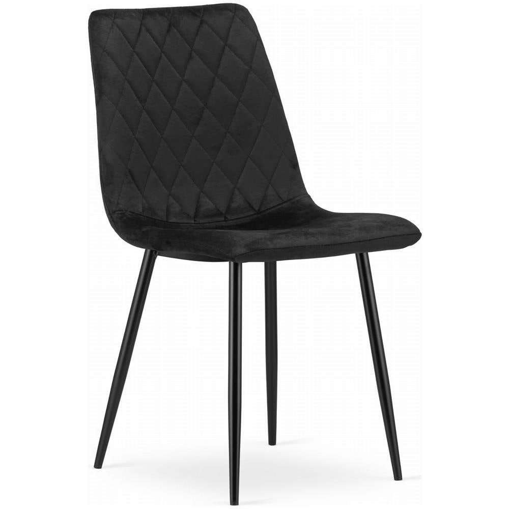 Sedia TURIN - Sedie da pranzo ergonomiche in velluto nero x2 - Foto 2