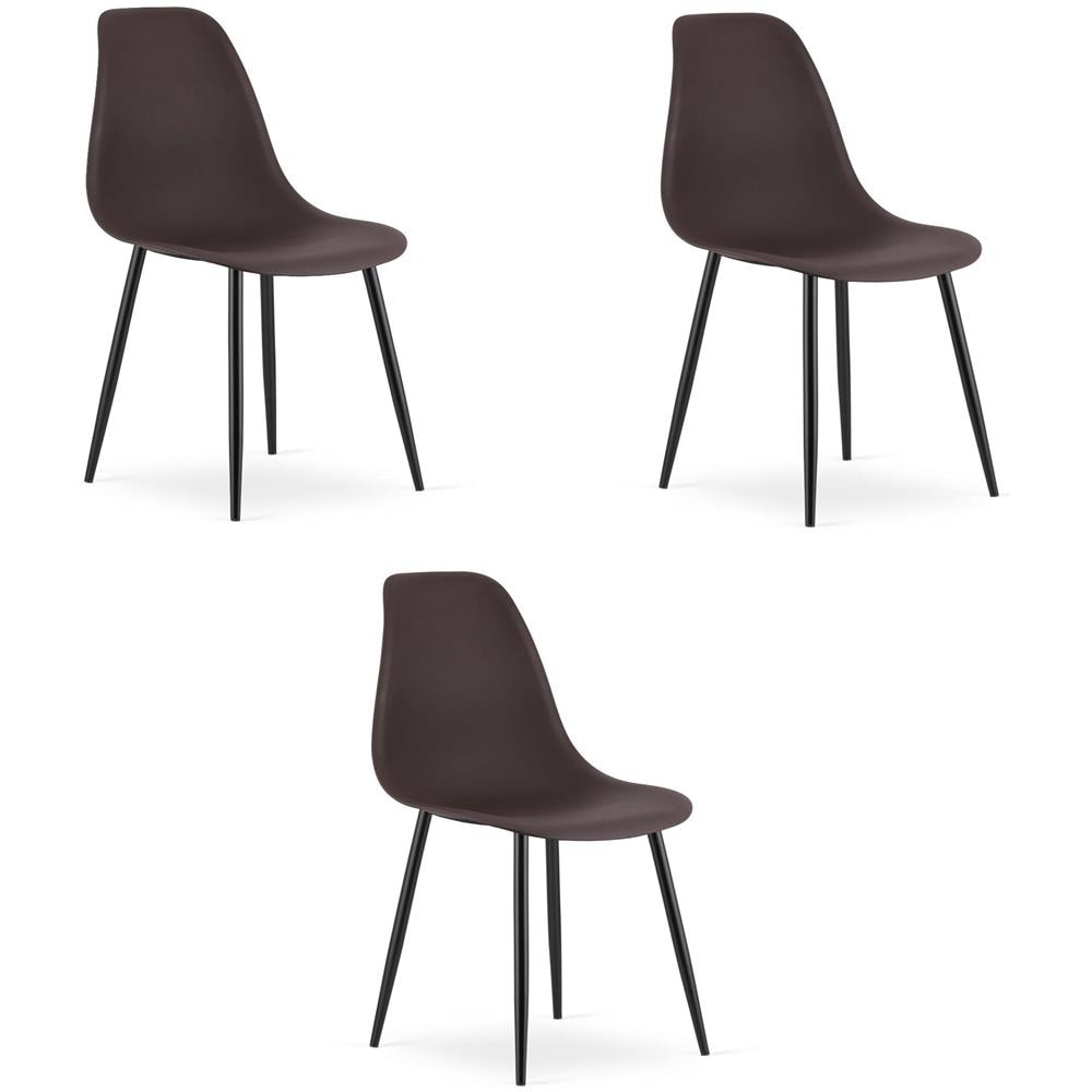 WAT Sedia da scrivania moderna scandinava - Gambe caffè /nere x 3 - Foto 1