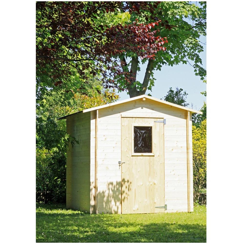 Casetta Regis, Perlina D'Abete, Porta Singola Finestrata, 200x200x218 Cm. Naturale - Foto 1