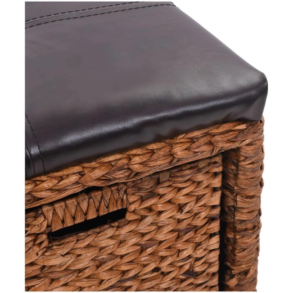 Panca In Giunco Con 2 Ceste 71x40x42 Cm Marrone - Foto 7