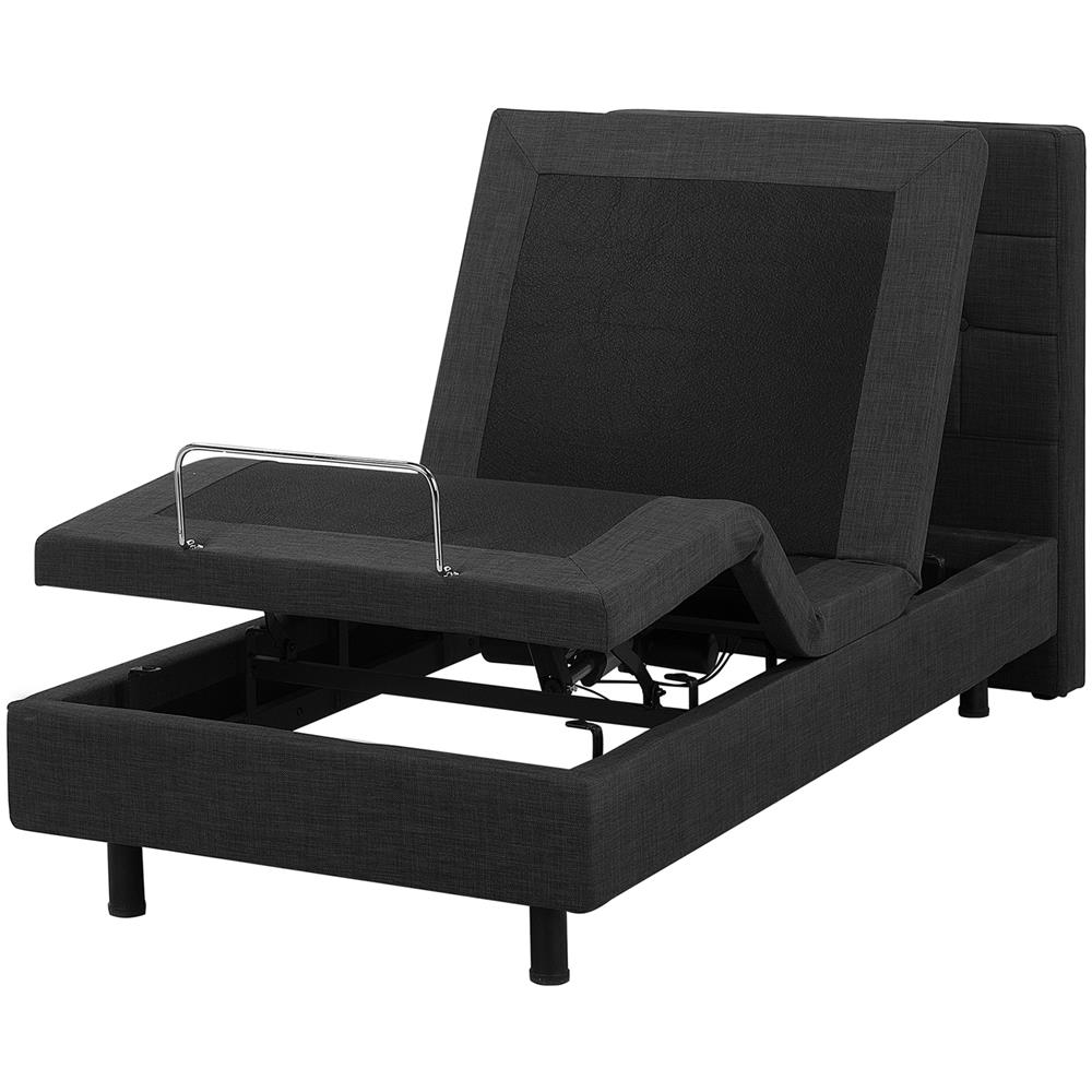 Letto Di Tessuto Imbottito Grigio Regolabile Elettricamente 80 X 200 Cm Duke - Foto 1