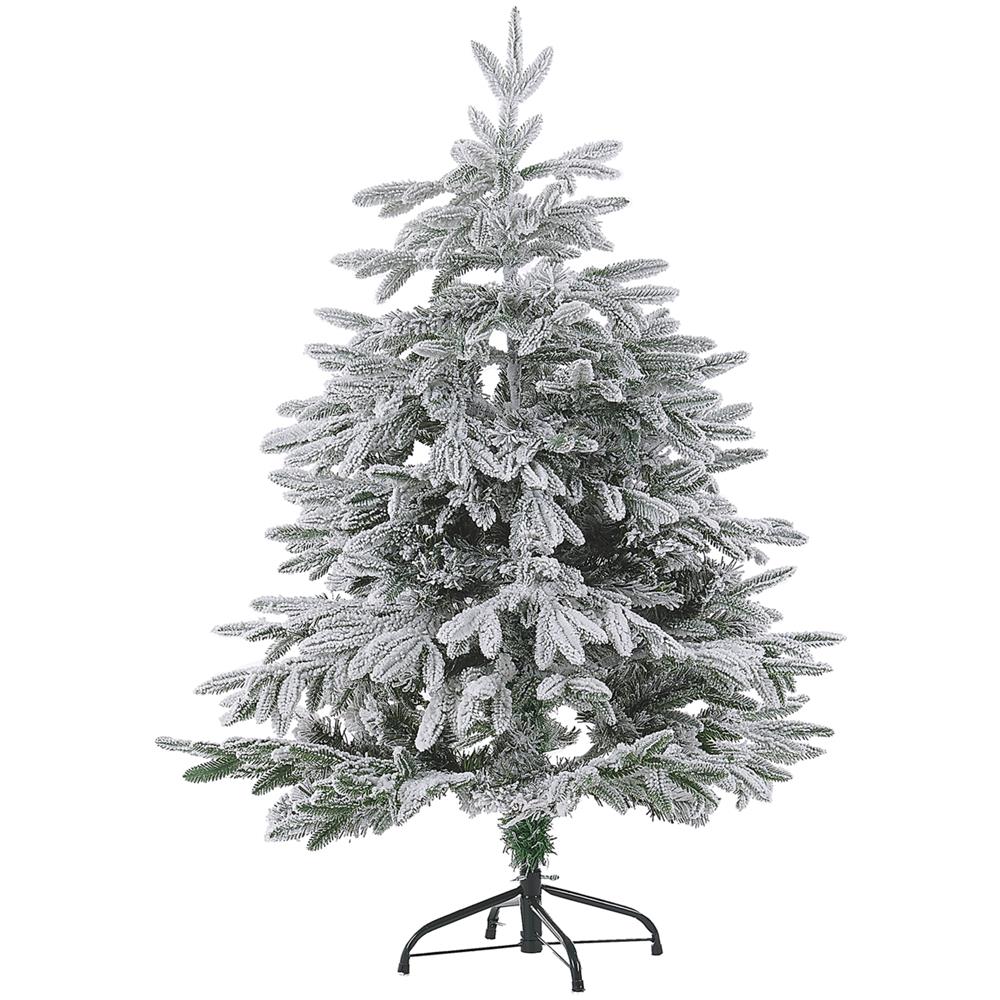 Albero Di Natale Artificiale Ricoperto Di Neve 120 Cm Bianco Bassie - Foto 1