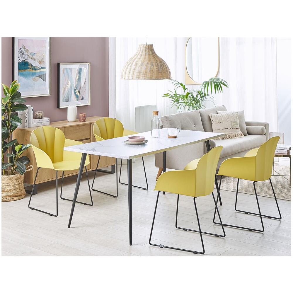 Set Di 2 Sedie Da Pranzo Gialle Sylva - Foto 2