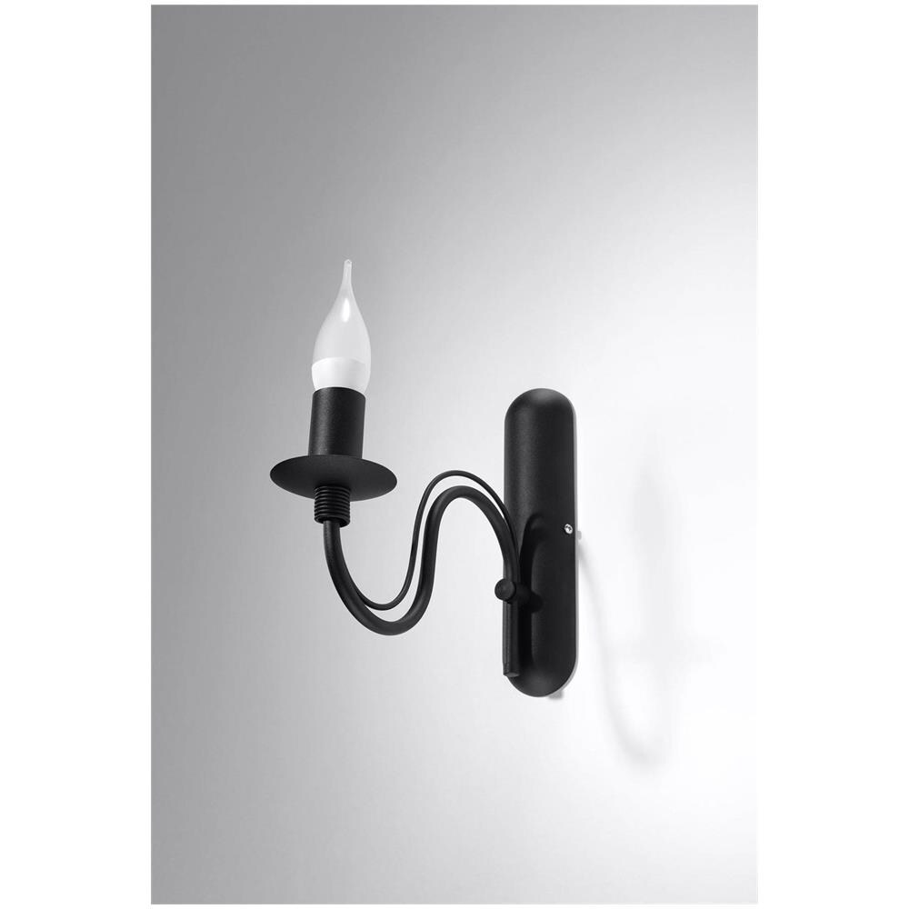 Applique Da Parete A Candela A 1 Luce Nera, E14 - Foto 2