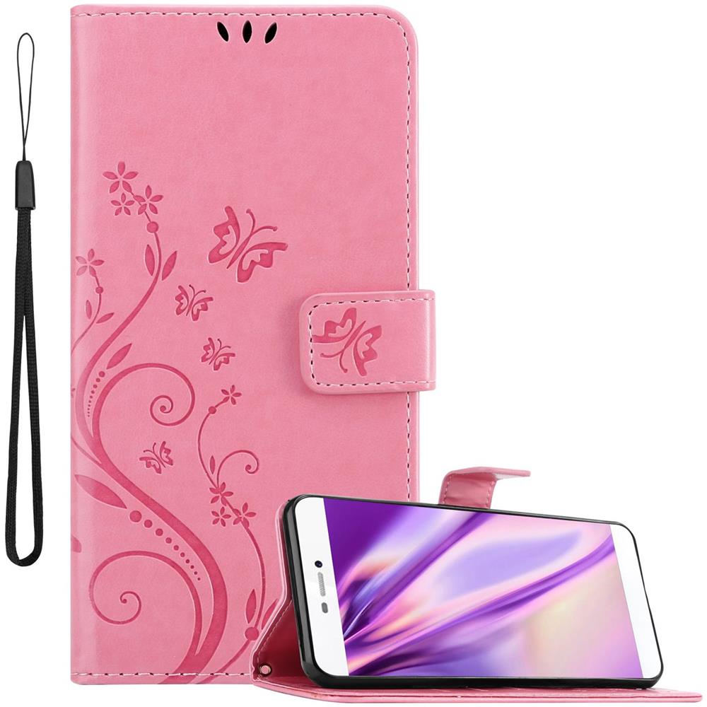 Cadorabo Custodia Compatibile Con Huawei P8 In Rosa Fiore - Coperchio Protettivo In Design Floreale Con Chiusura Magnetica, Funzione Stand E Slot Per Carte - Foto 1