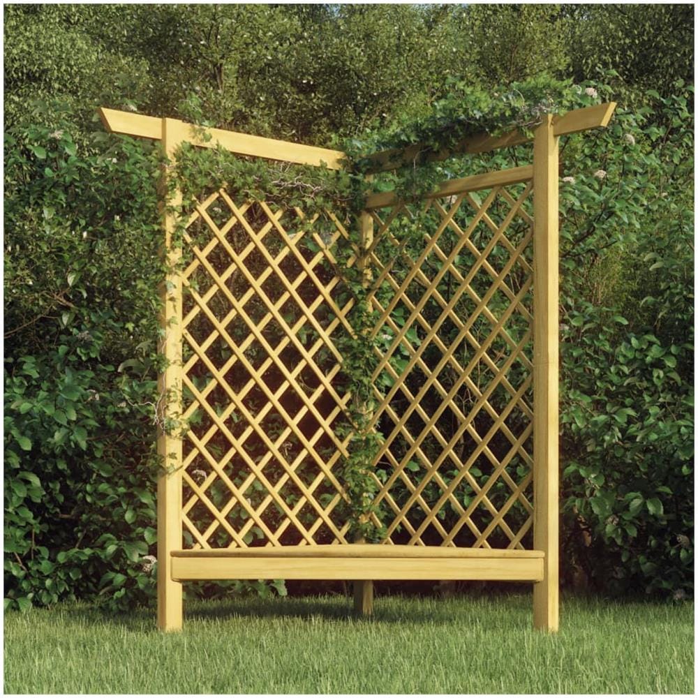 Pergola Angolare Con Panca 166x81x174 Cm Legno Pino Impregnato - Foto 1