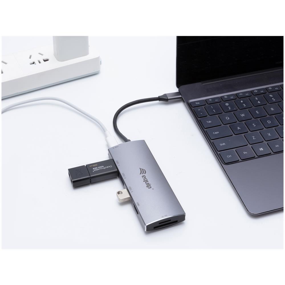 Equip 133482 replicatore di porte e docking station per notebook USB 3.2 Gen 1 (3.1 Gen 1) Type-C Argento - Foto 6