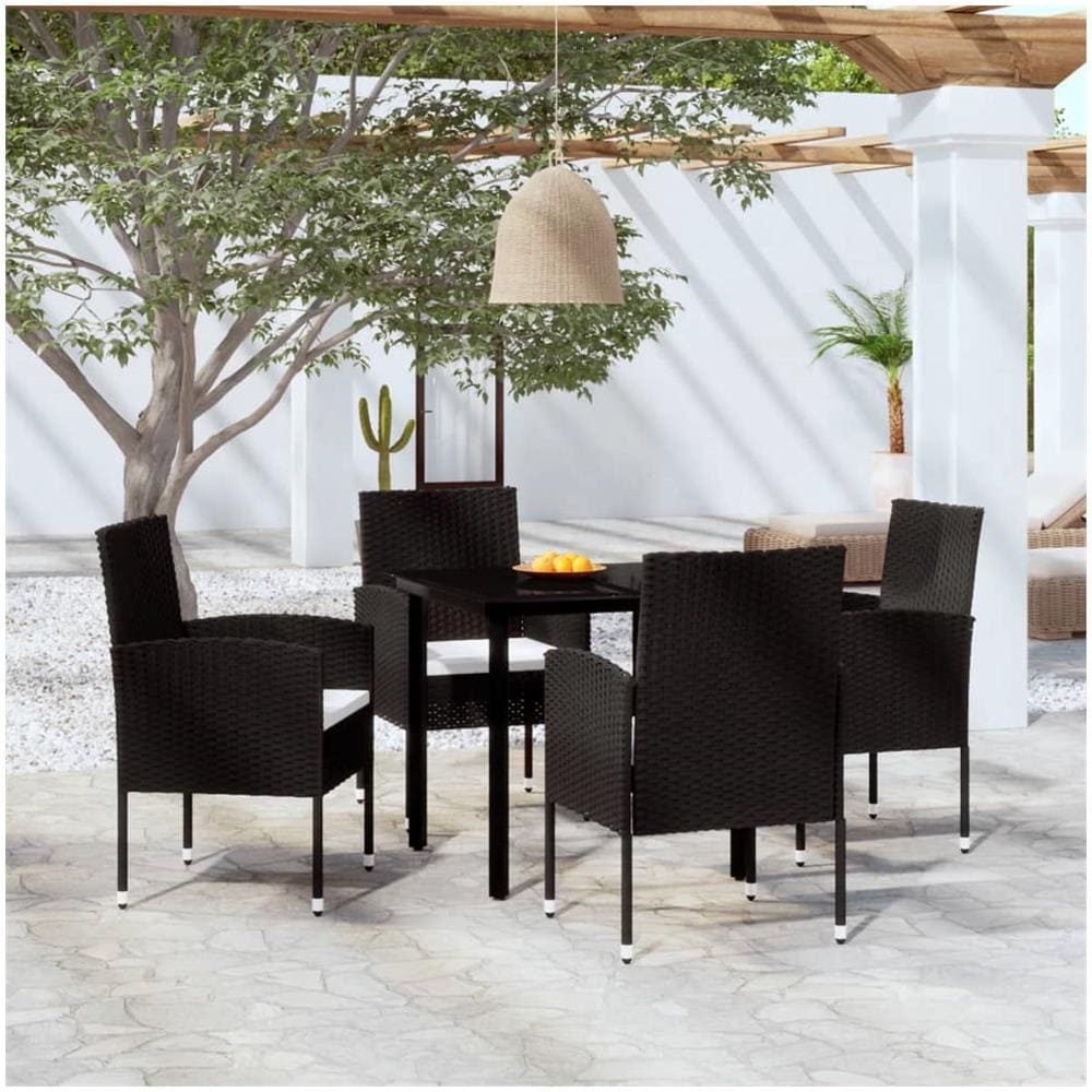 SEDIE DA GIARDINO VIDAXL Set 2 pz Polyrattan Nero - 4008113 SEDIE DA GIARDINO VIDAXL Set 2 pz Polyrattan Nero - 4008113