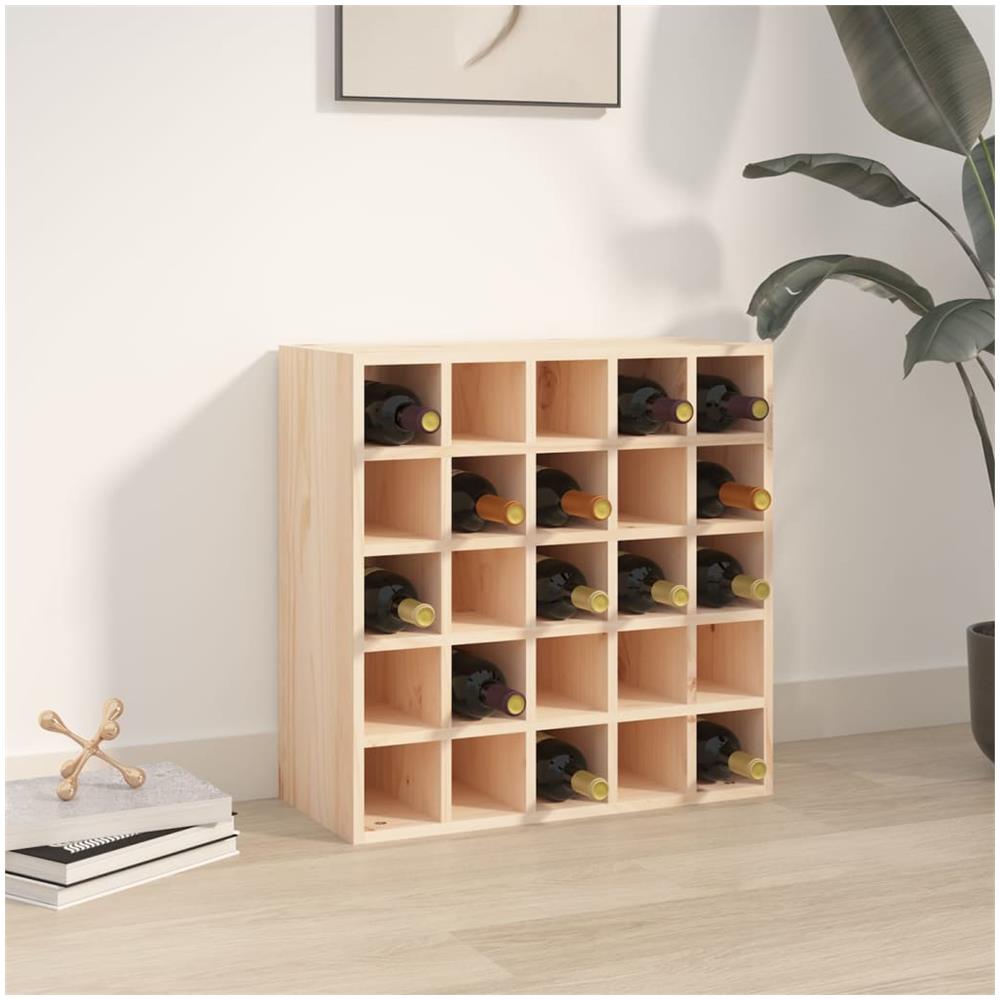 Portabottiglie 56x25x56 cm in Legno Massello di Pino - Foto 1