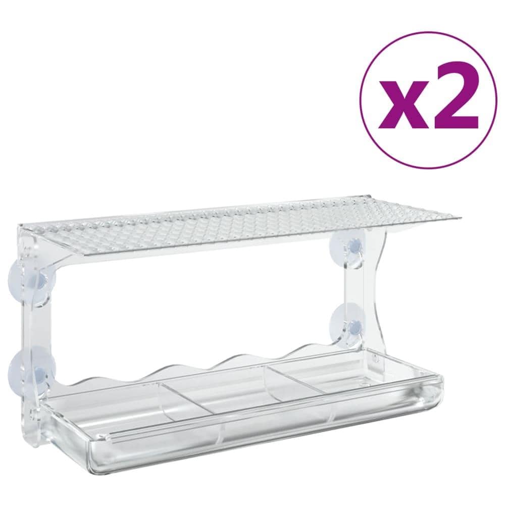 Mangiatoie Per Uccelli Da Finestra 2 Pz In Acrilico 30x12x15 Cm - Foto 2