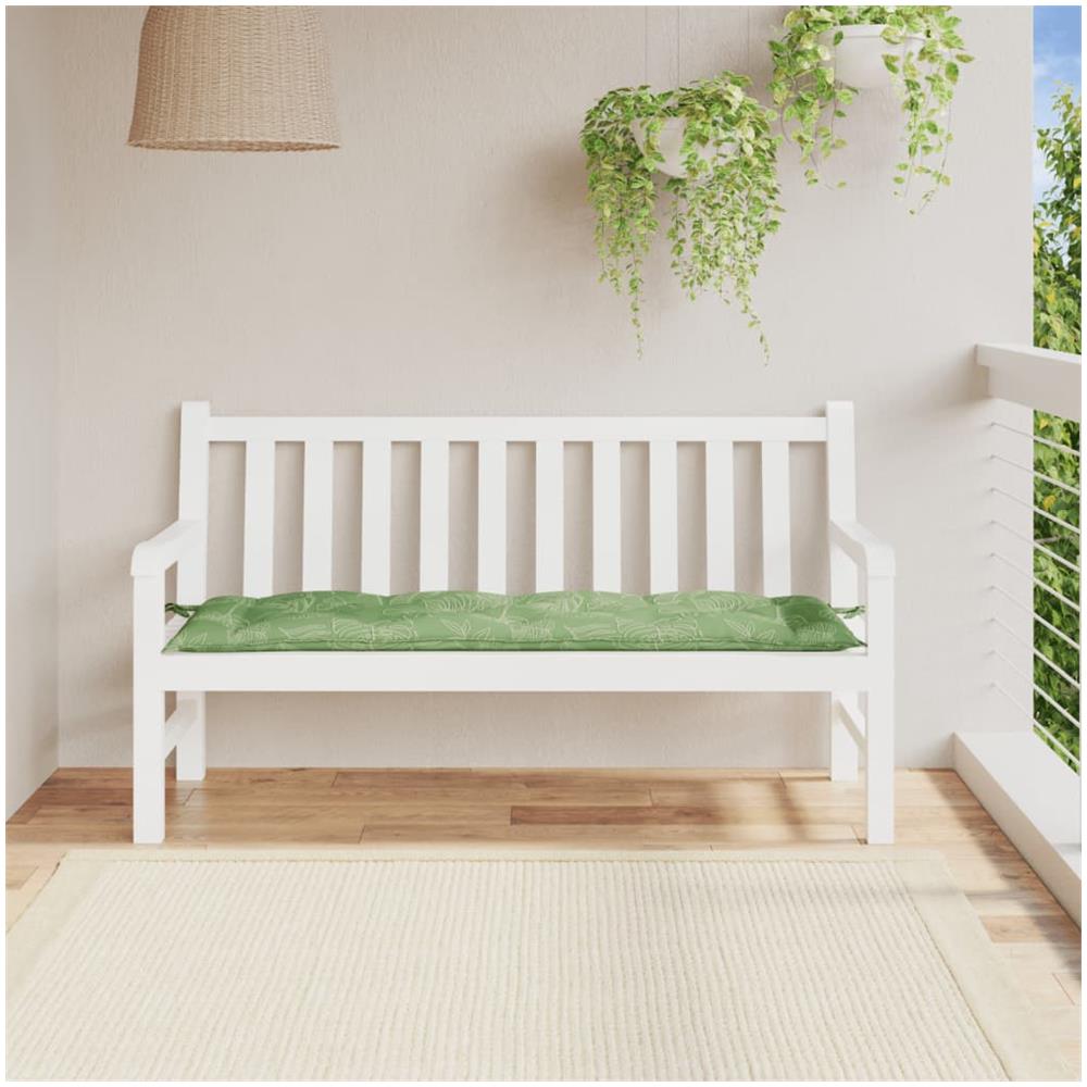 Cuscino Per Panca Con Motivo A Foglie 150x50x7 Cm In Tessuto - Foto 1