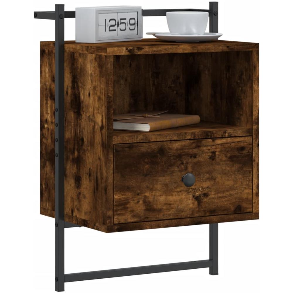 Comodino A Muro Rovere Fumo 40x30x61 Cm Legno Multistrato - Foto 3
