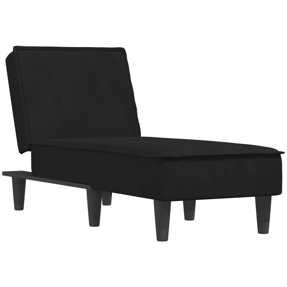 Chaise Longue In Velluto Nero - Foto 2