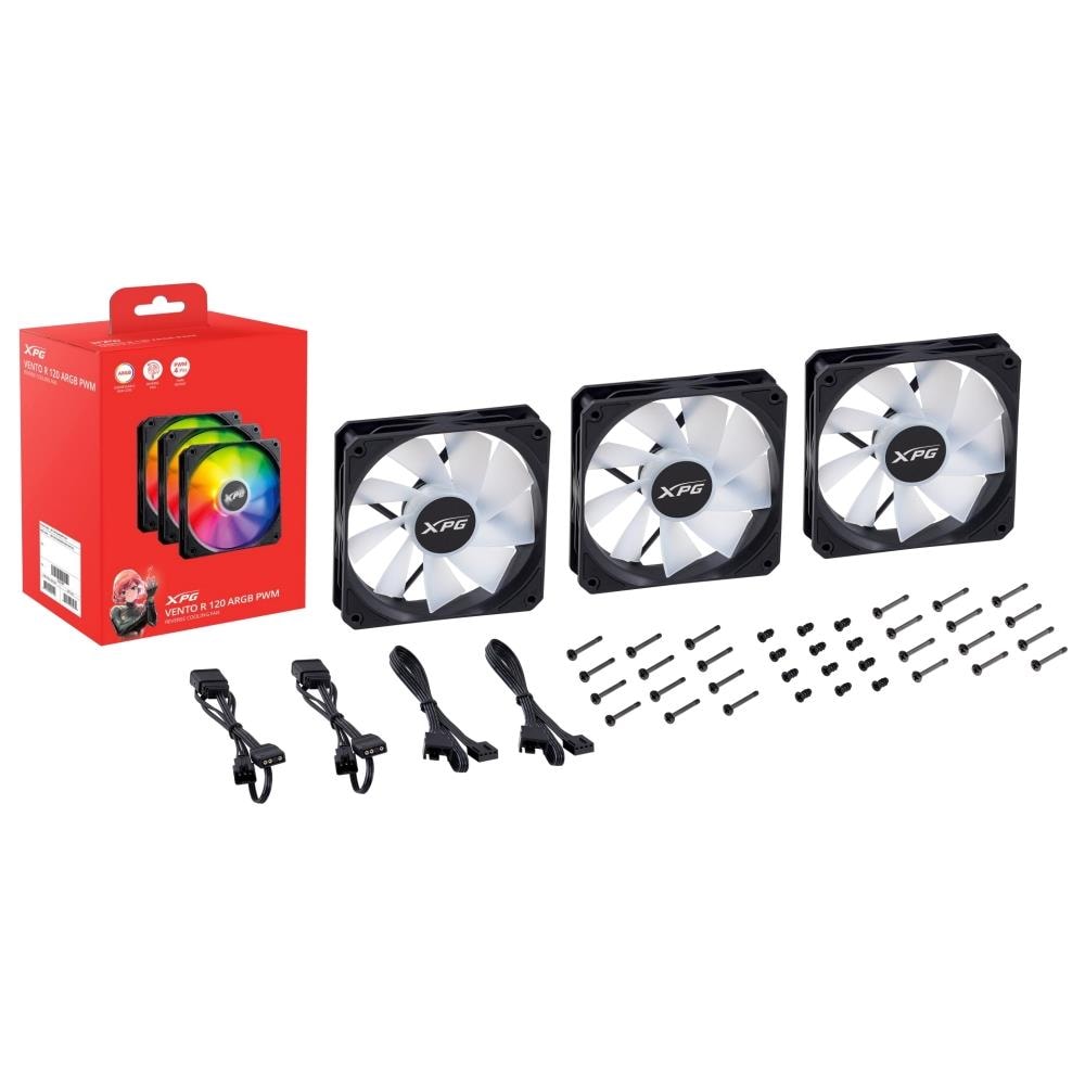 Ventola PC VENTO R 120 ARGB PWM Diametro 12 cm Velocità Massima 1650 Rpm Colore Nero 1 pz - Foto 3