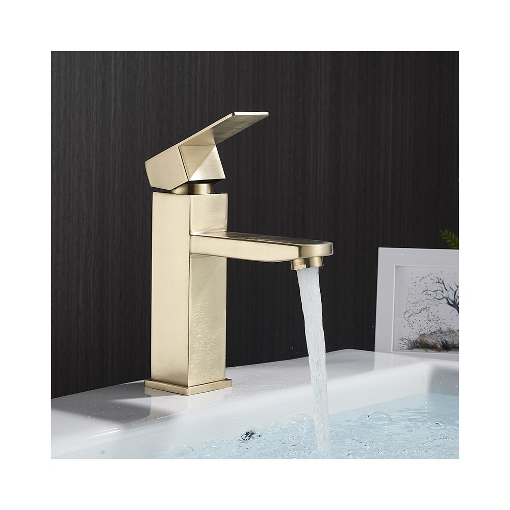 Rubinetto per lavabo da bagno, Blackswan, tipo M107, modello corto dorato, misura 18,5 cm - Foto 2