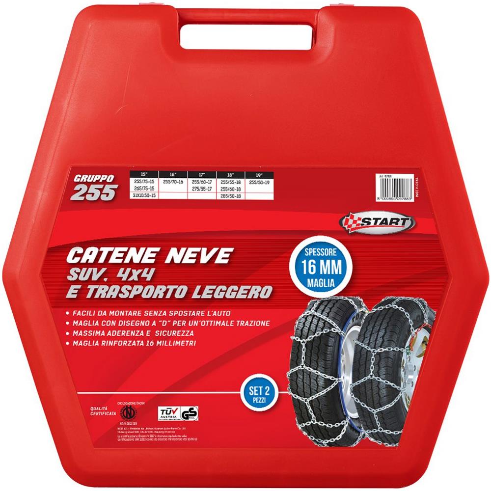 Set Due Pezzi Catene Da Neve 16mm Gruppo 255 Per Suv 4x4 E Trasporto Leggero - Foto 2