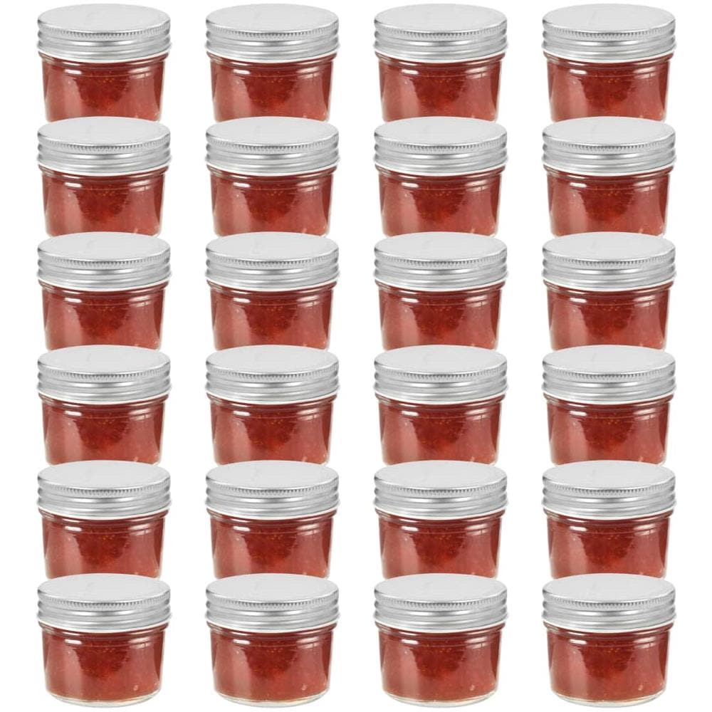 Vasi Per Marmellata In Vetro Coperchio Argento 24 Pz 110 Ml - Foto 1