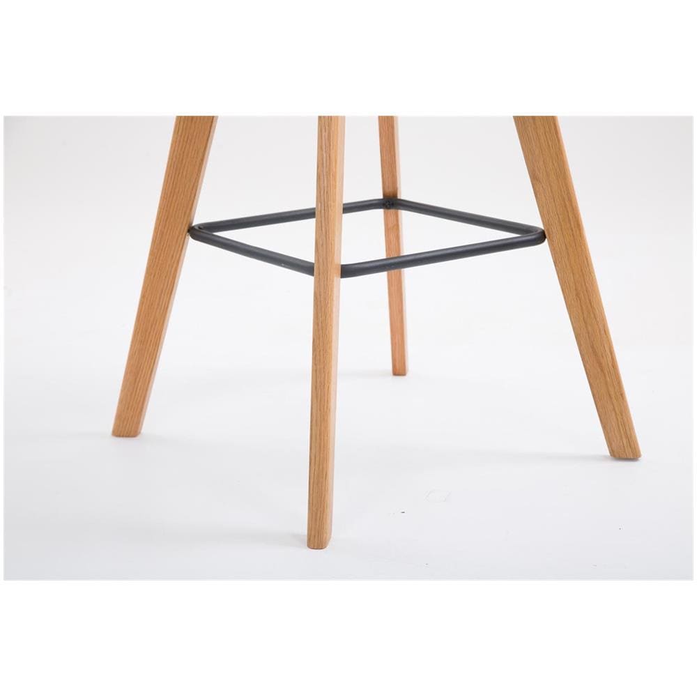 Sgabello Alto Imbottito Bar Metz in Tessuto I Sgabello Bancone Telaio in Legno I Sgabello con Poggiapiedi I Sedia da Bar Grigio Natura - Foto 4