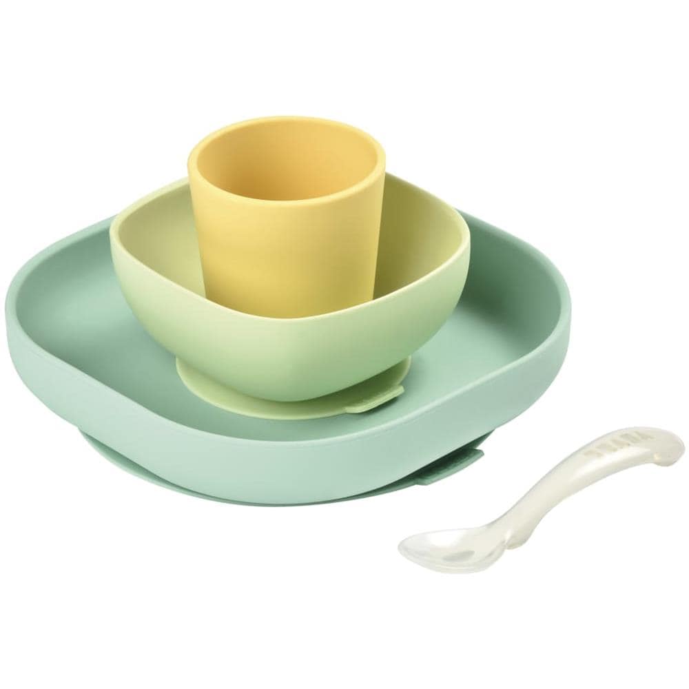 Set Pappa In Silicone 4 Pz Giallo E Verde - Foto 1
