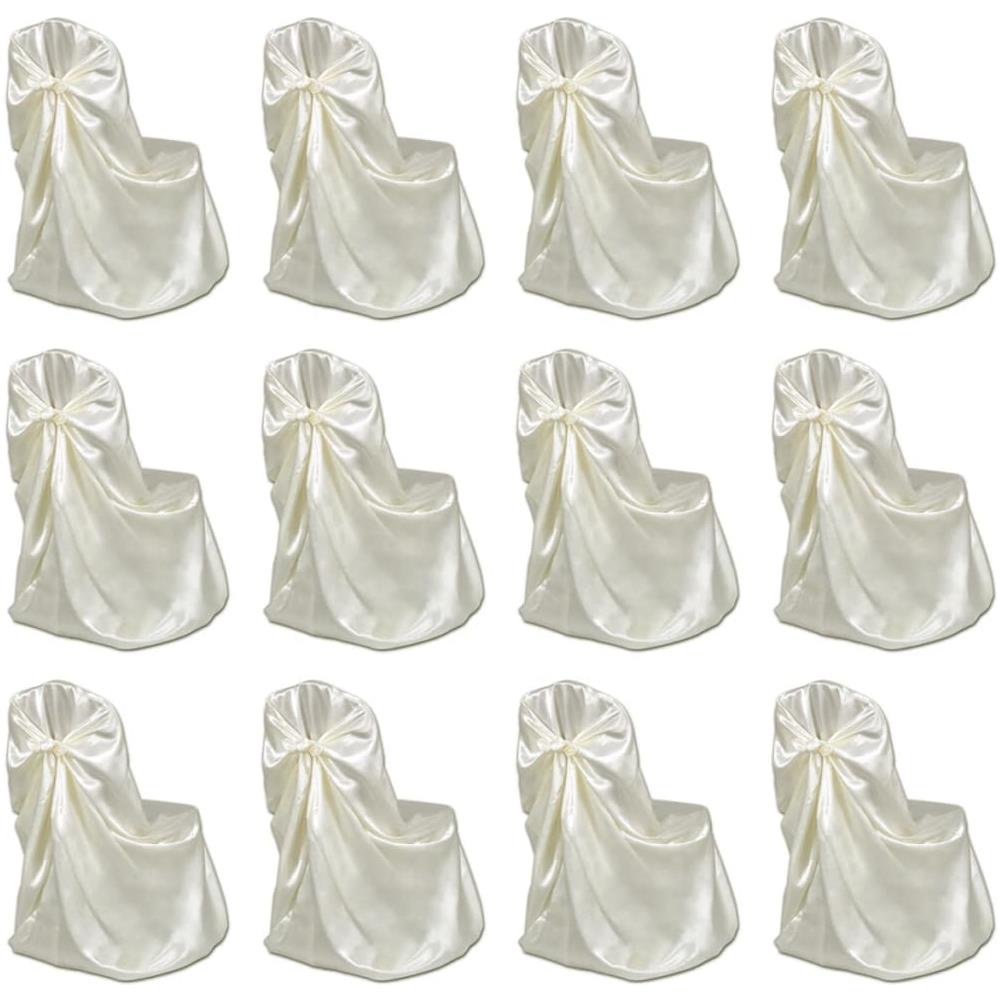 Coprisedie Per Feste Di Matrimonio 12 Pz Crema - Foto 1