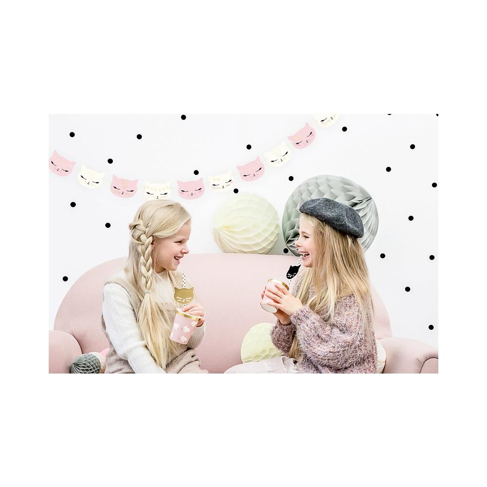 Partydeco - Ghirlanda In Cartone Gattini Rosa E Bianchi - Foto 3