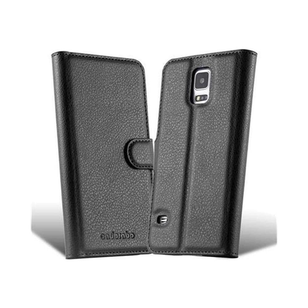 Custodia Compatibile Con Samsung Galaxy S5 / S5 Neo In Nero Carbone - Coperchio Protettiva Con Chiusura Magnetica, Funzione Stand E Tasca Per Le Carte - Foto 2