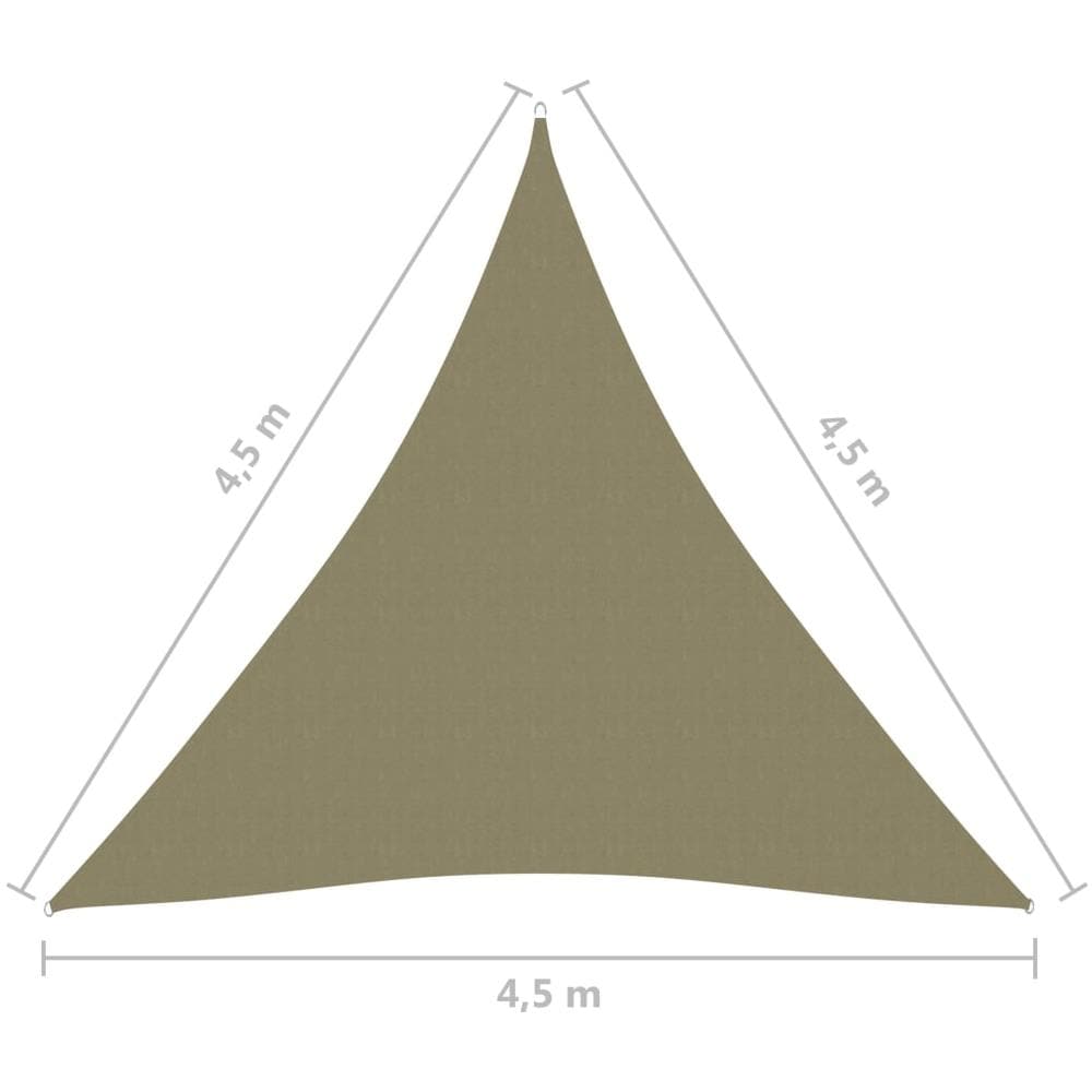 Parasole a Vela Oxford Triangolare 4,5x4,5x4,5 m Beige - Foto 6