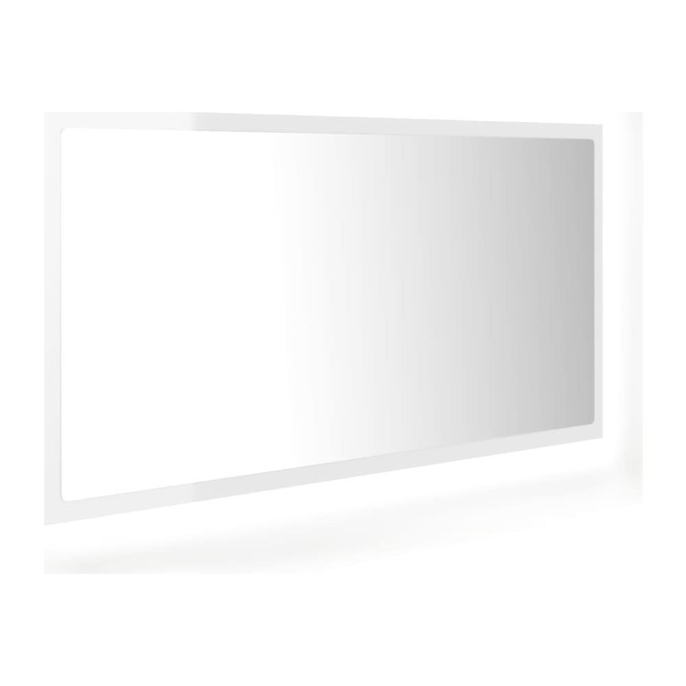 Specchio da Bagno LED Bianco Lucido 90x8,5x37 cm in Acrilico - Foto 2
