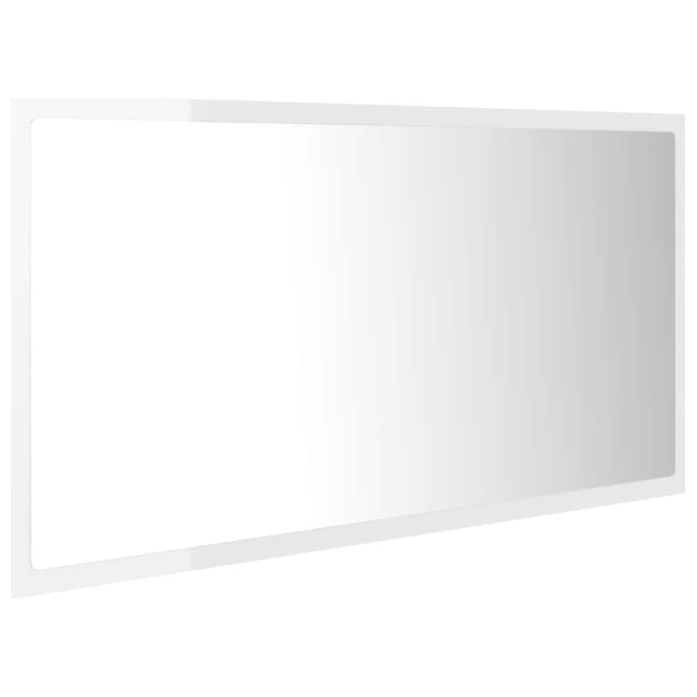 Specchio da Bagno LED Bianco Lucido 90x8,5x37 cm in Acrilico - Foto 7