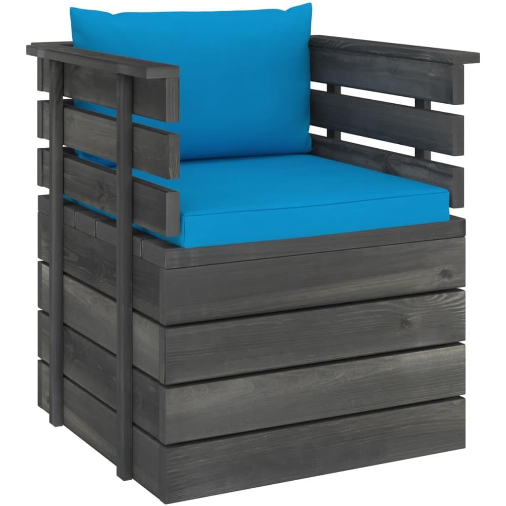 Poltrona da Giardino con Cuscini in Legno di Pino - Foto 1