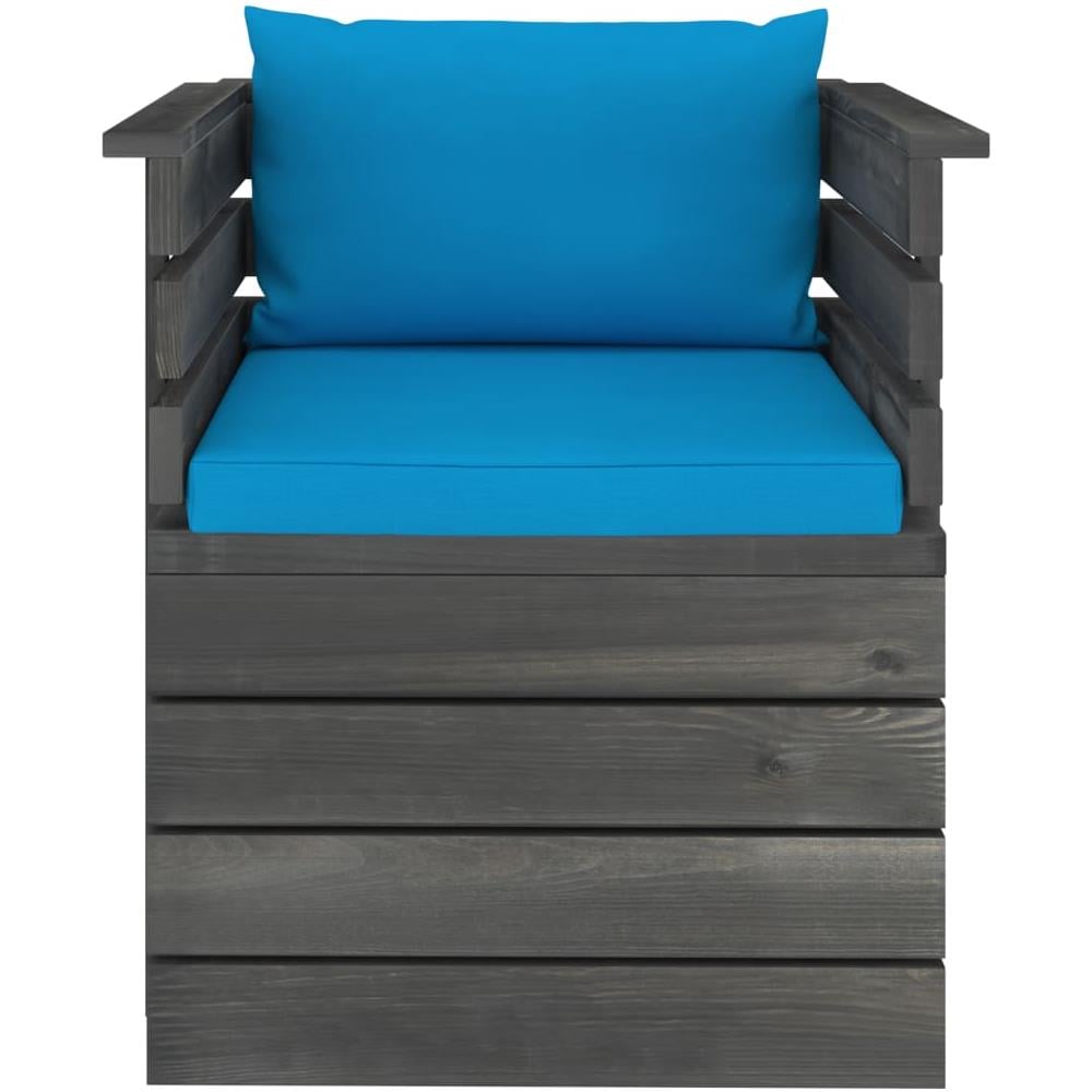 Poltrona da Giardino con Cuscini in Legno di Pino - Foto 2