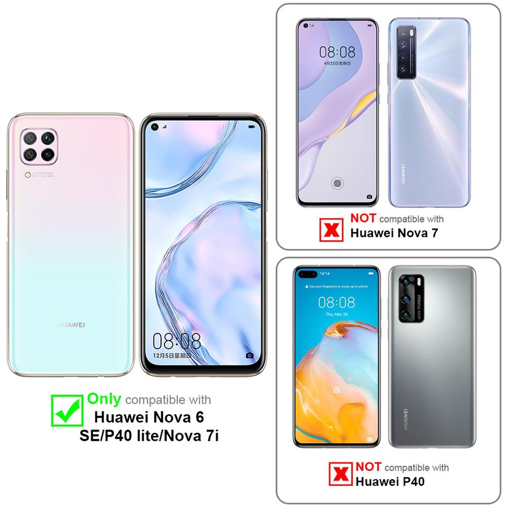 Custodia Compatibile Con Honor P40 Lite /nova 7i In Nero Di Notte - Coperchio Protettiva Con Chiusura Magnetica, Funzione Stand E Tasca Per Le Carte - Foto 2