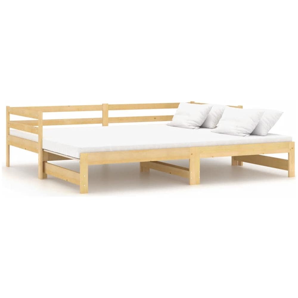 Divano Letto Estraibile in Legno Massello di Pino 2x (90x200) cm - Foto 2
