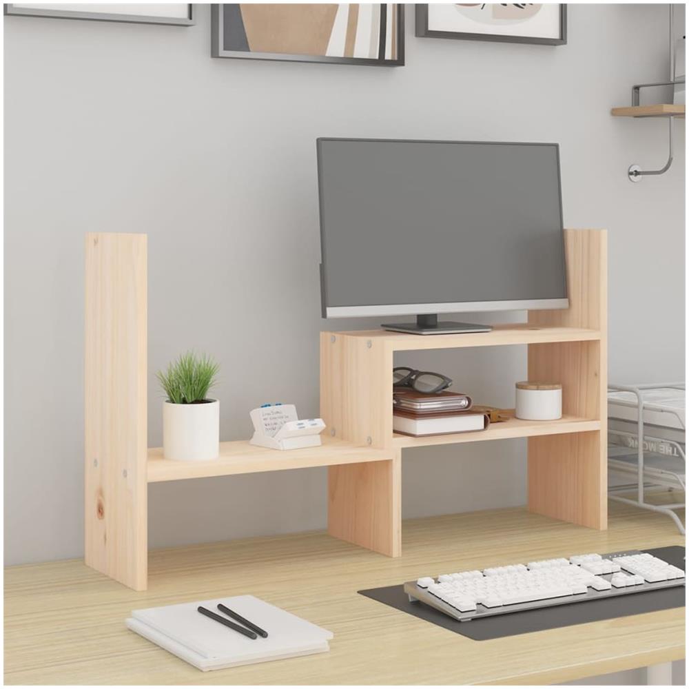 Supporto Per Monitor (39-72) x17x43 Cm In Legno Massello Di Pino - Foto 1